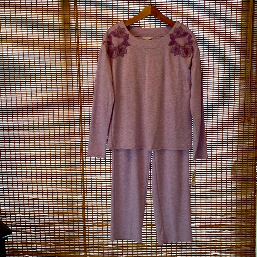 Charter Club PJ’s, size small, 2 piece, purple, embroidered front shoulder
